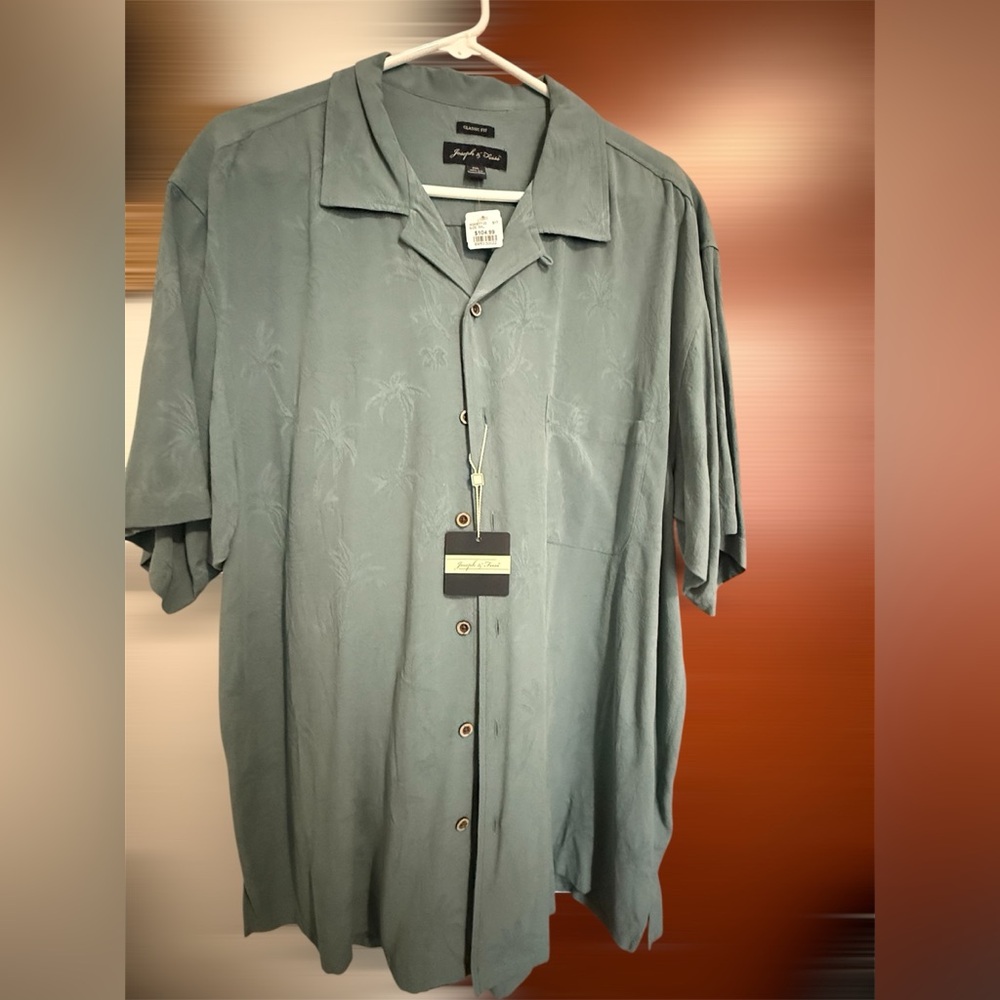 Joseph & Feiss Men's Green Casual Button Down Shirt